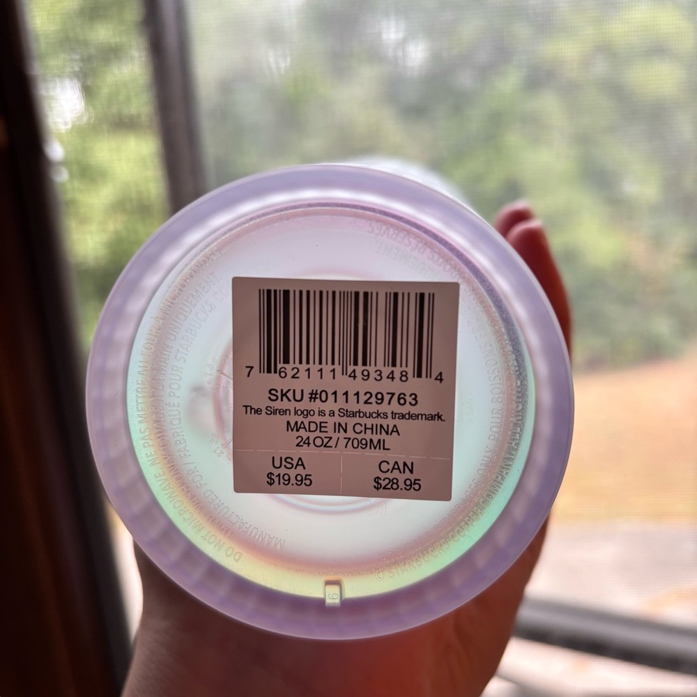 NWT Starbucks 2022 Spring Soft Touch White Unicorn Grid Iridescent Tumbler - Picture 8 of 9